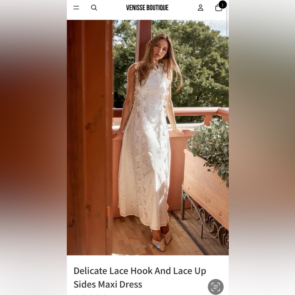 Elegant White Lace Maxi Dress